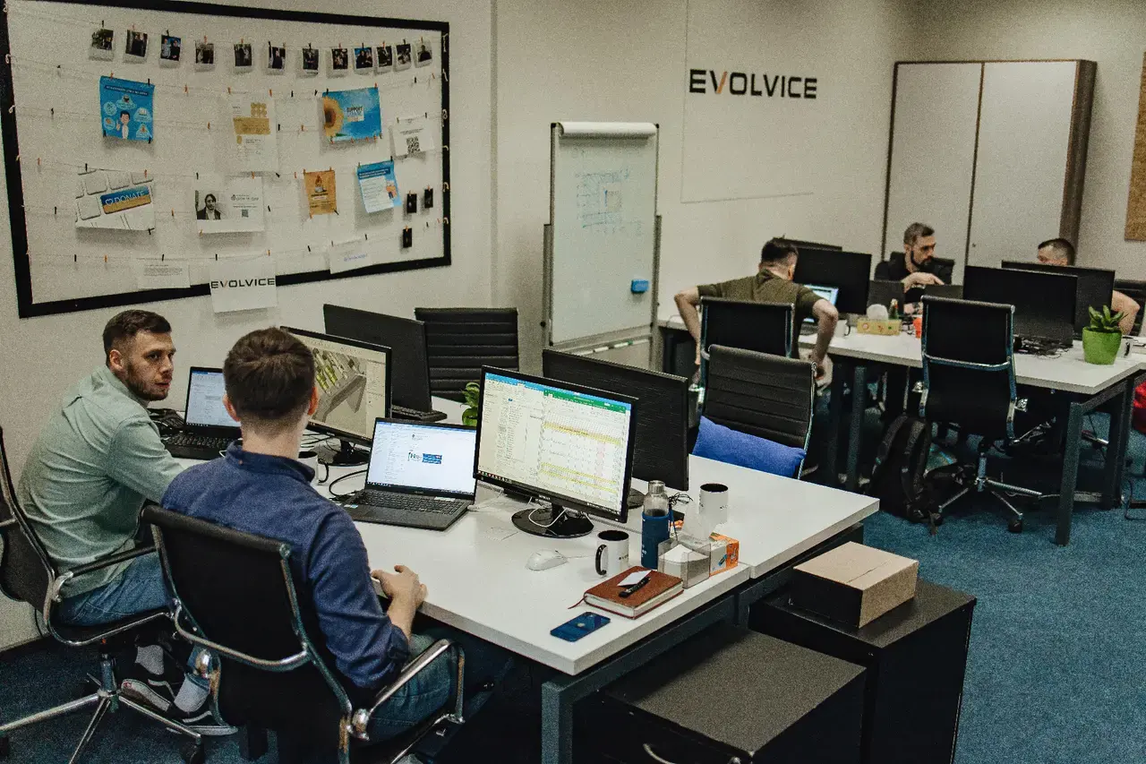 Evolvice team working in office